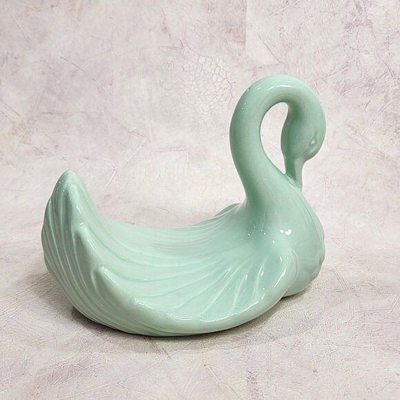 Vintage Andre Richard GREEN Porcelain Swan Towel Holder - Japan - Picture 6 of 8